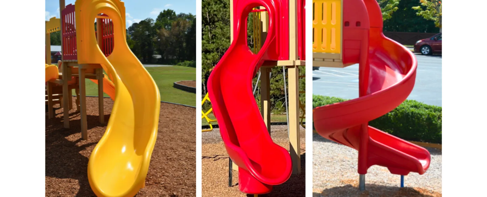 a red and yellow slide