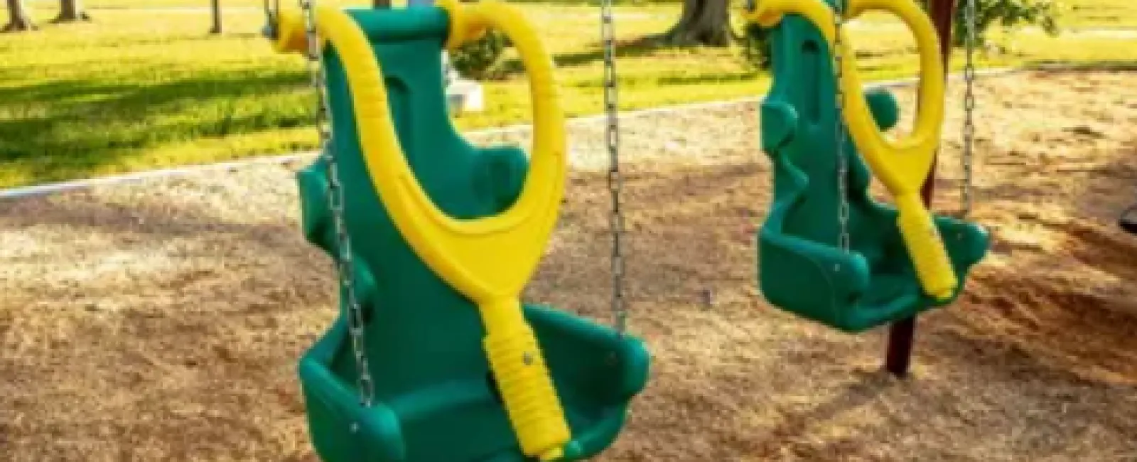 a playground with swing set