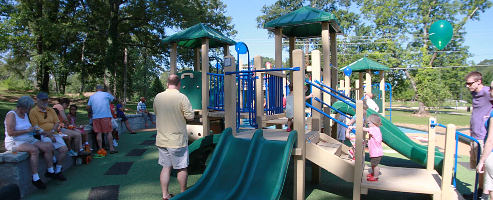 a group of people at a park