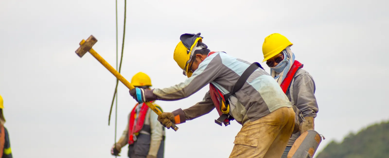 construction workers working for a construction company