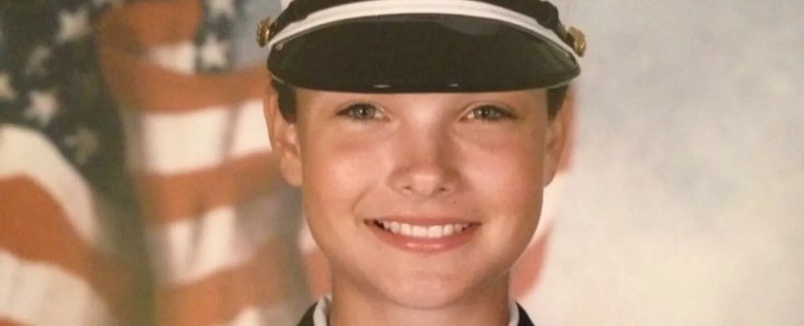 Marine veteran Ashley Chambless, manager of hospice care center in Winter Haven, wearing uniform