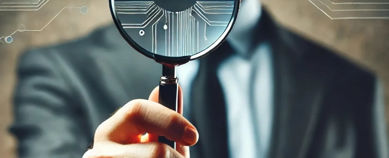 a man holding a magnifying glass