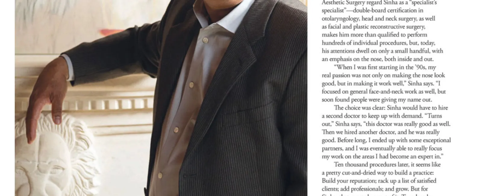 Dr. Sinha Featured This March In Modern Luxury Magazine – Face Value