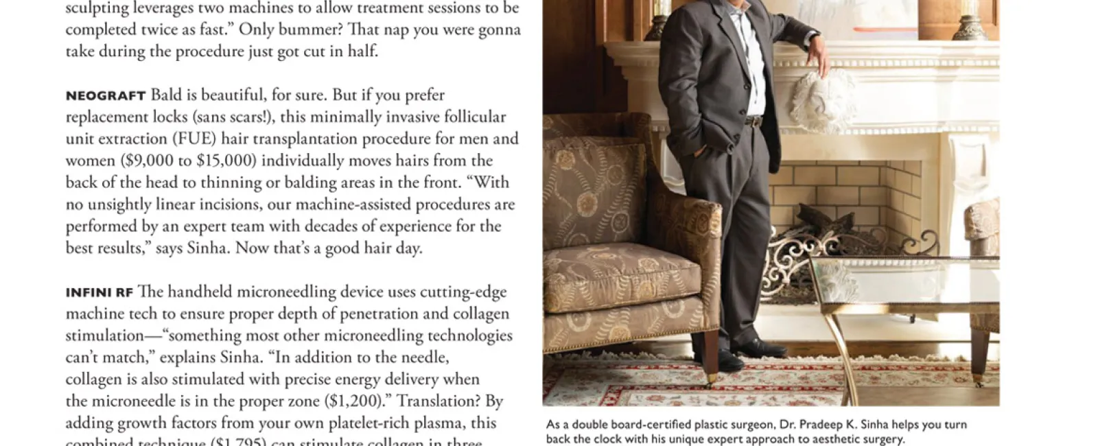 Dr. Sinha Featured This March In Modern Luxury Magazine – Medical-Trends