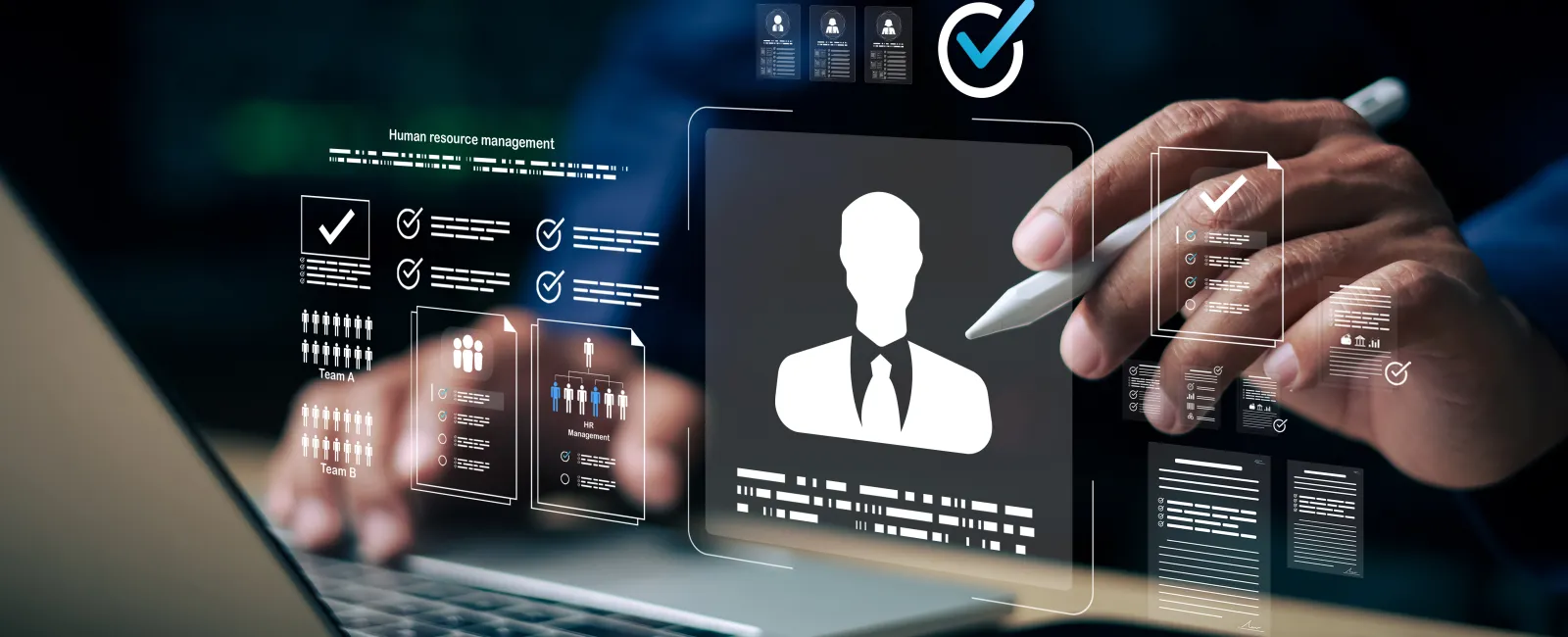 New employee using the Framework AI platform on a laptop during their first week of onboarding
