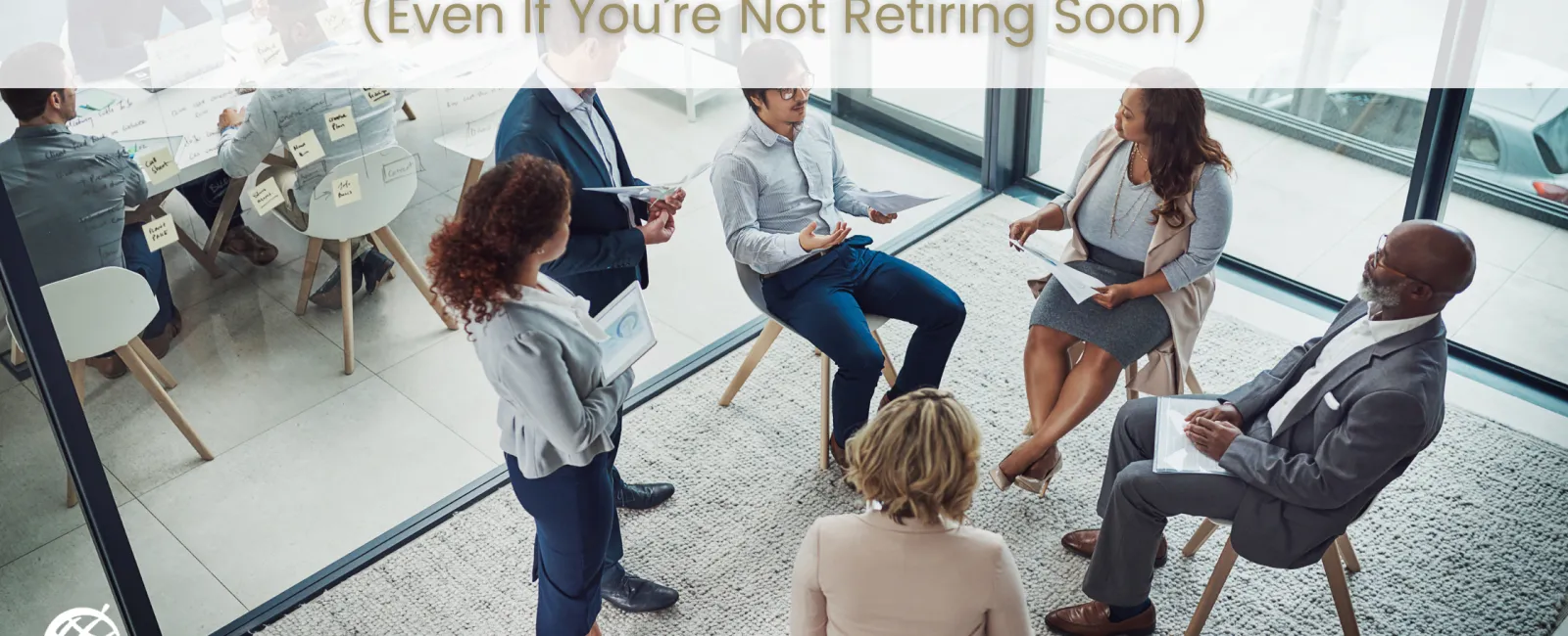 a group of people sitting in chairs