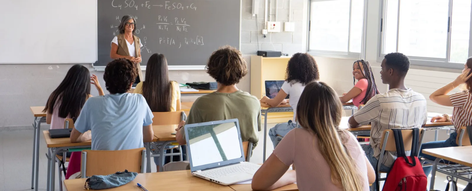 a woman teaching a class