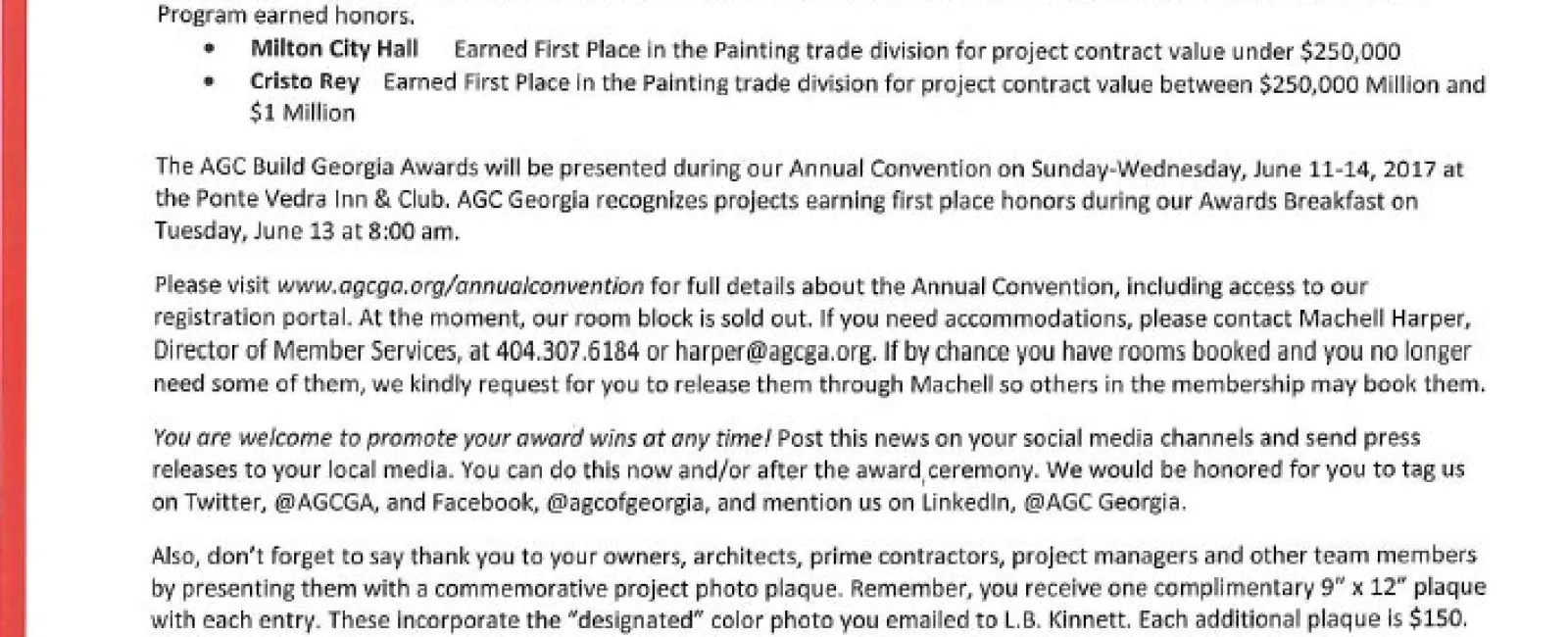 Associated General Contractors of Georgia Awards