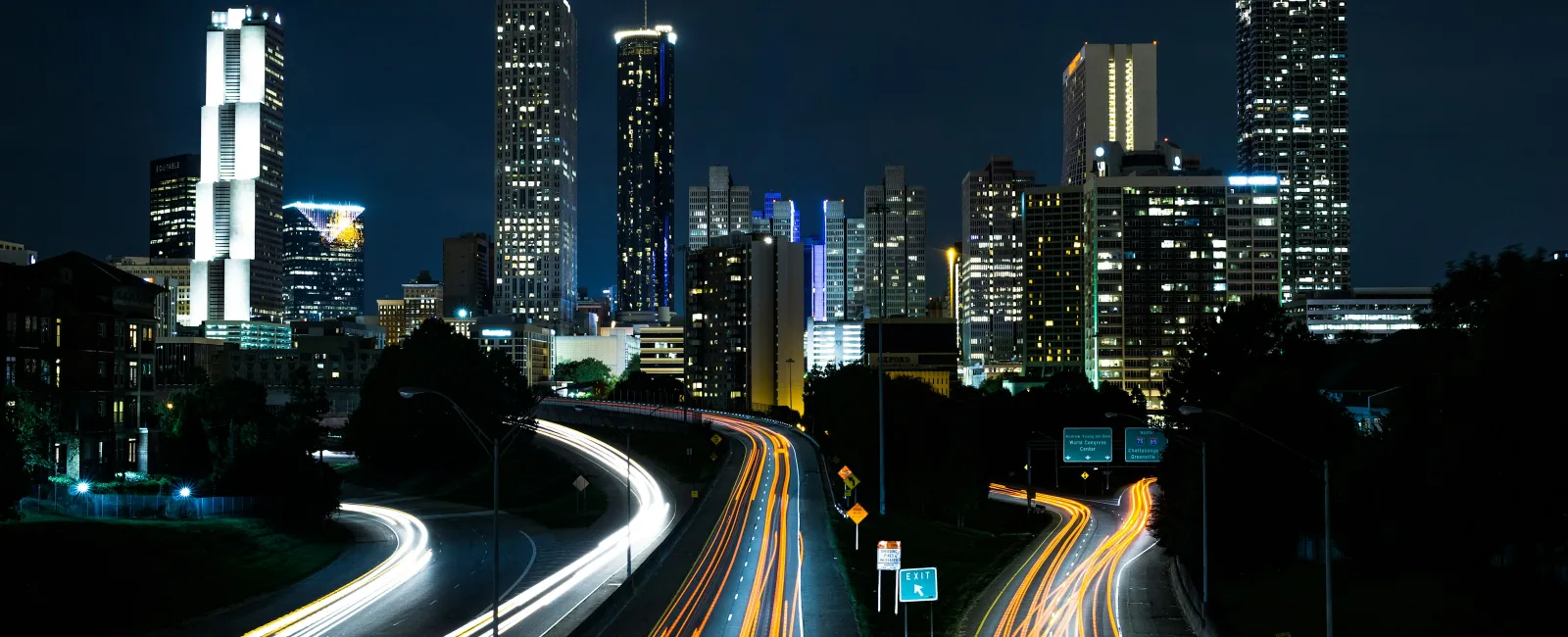 Atlanta skyline at night