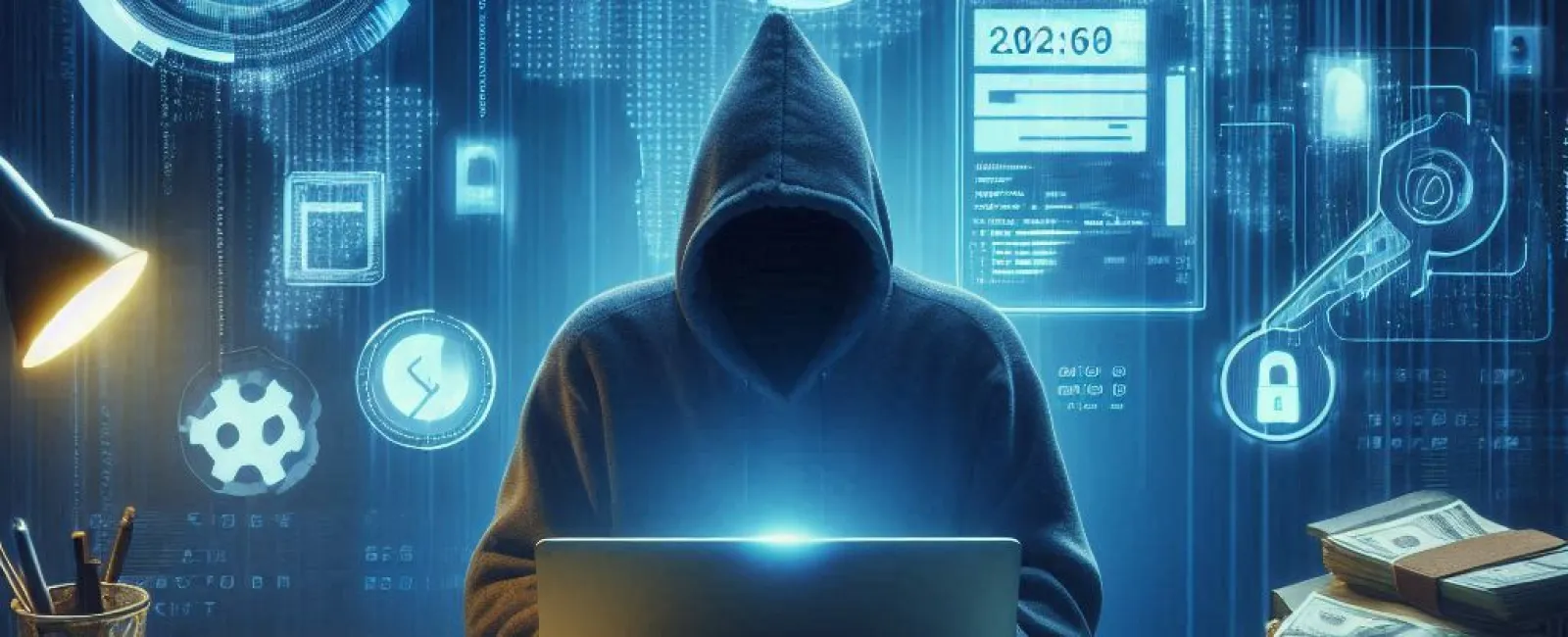 a hacker in front of a computer