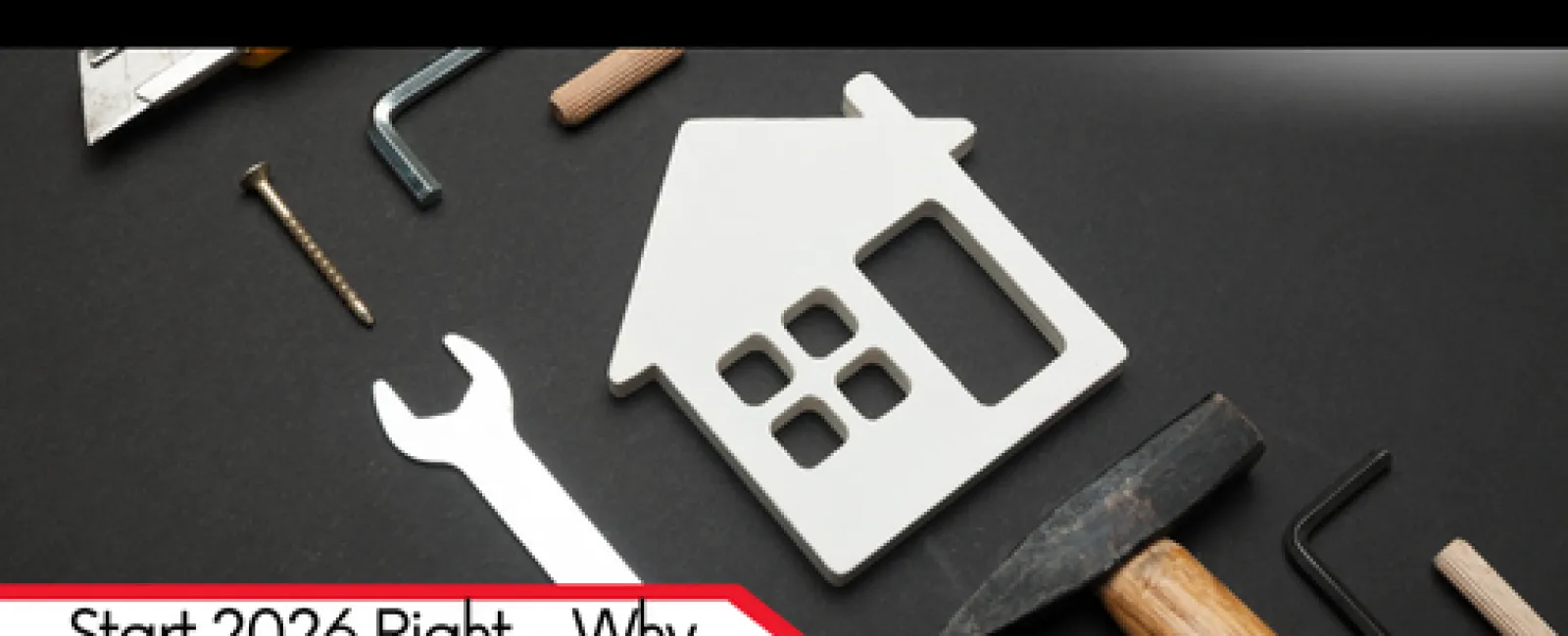 Home maintenance tools and house cutout with text highlighting importance of annual inspections in 2026.