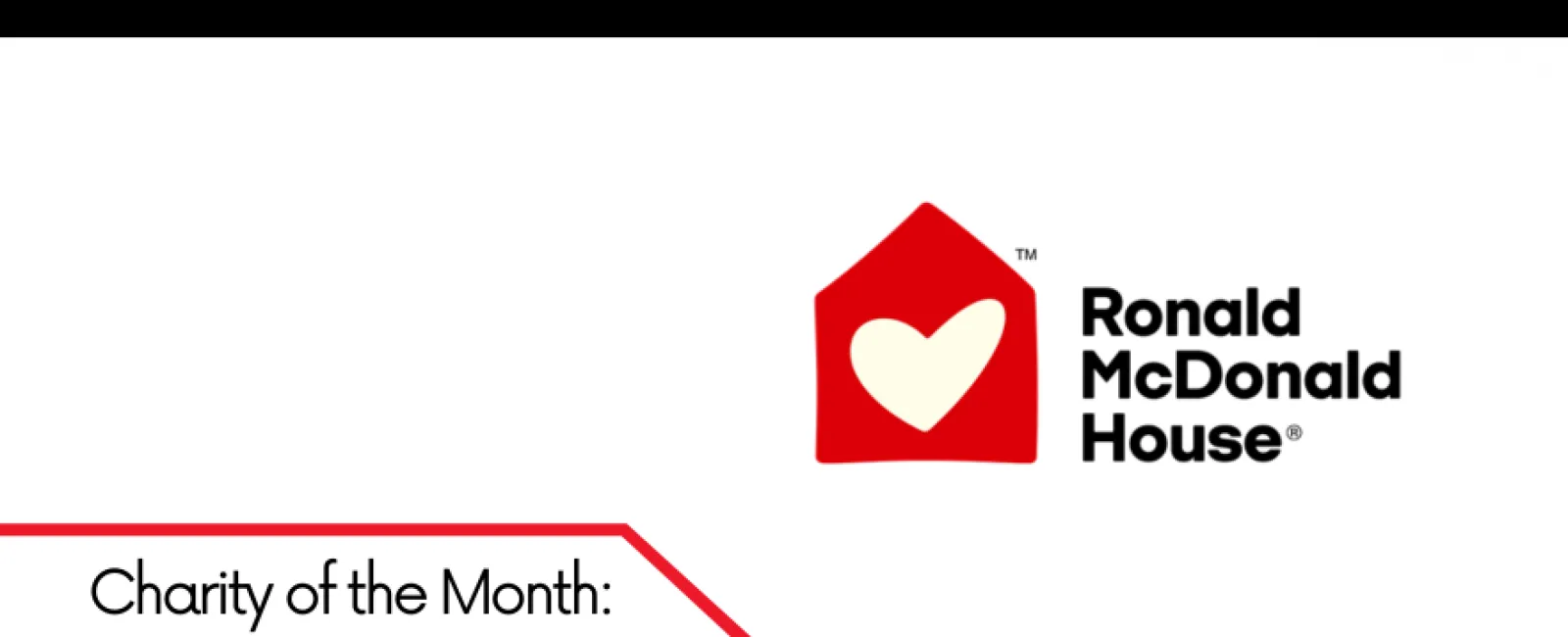 Ronald McDonald House logo with heart and Charity of the Month March 2022 text by LunsPro Inspections