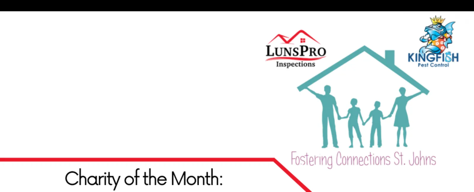 Charity of the Month October 2021 featuring LunsPro Inspections and Fostering Connections St. Johns logos