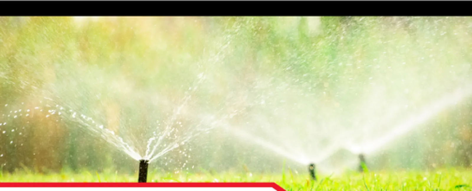 Lawn sprinklers watering green grass under sunlight with LunsPro Inspection Group logo and inspection headline.