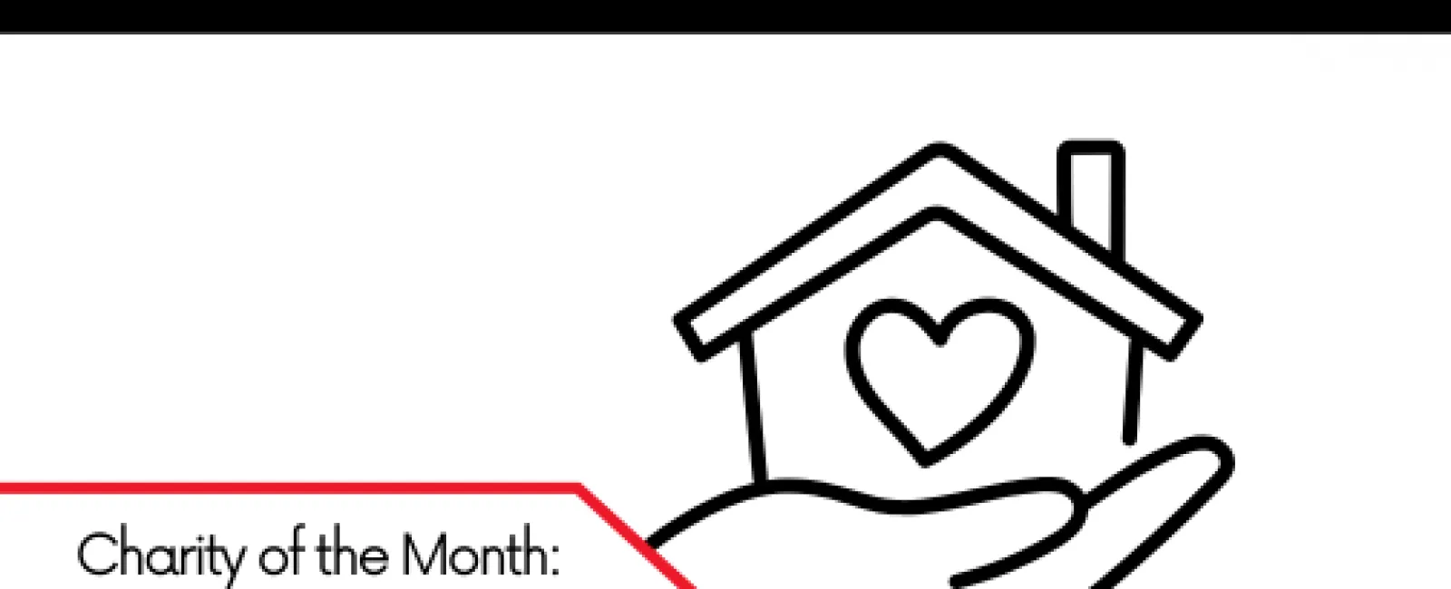Hand holding a house with a heart symbol and text Charity of the Month April 2023 by LunsPro Inspections