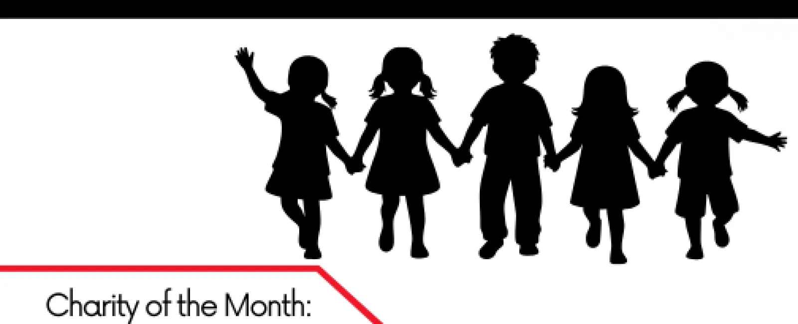 Silhouettes of five children holding hands under LunsPro Inspections logo with Charity of the Month August 2023 text.