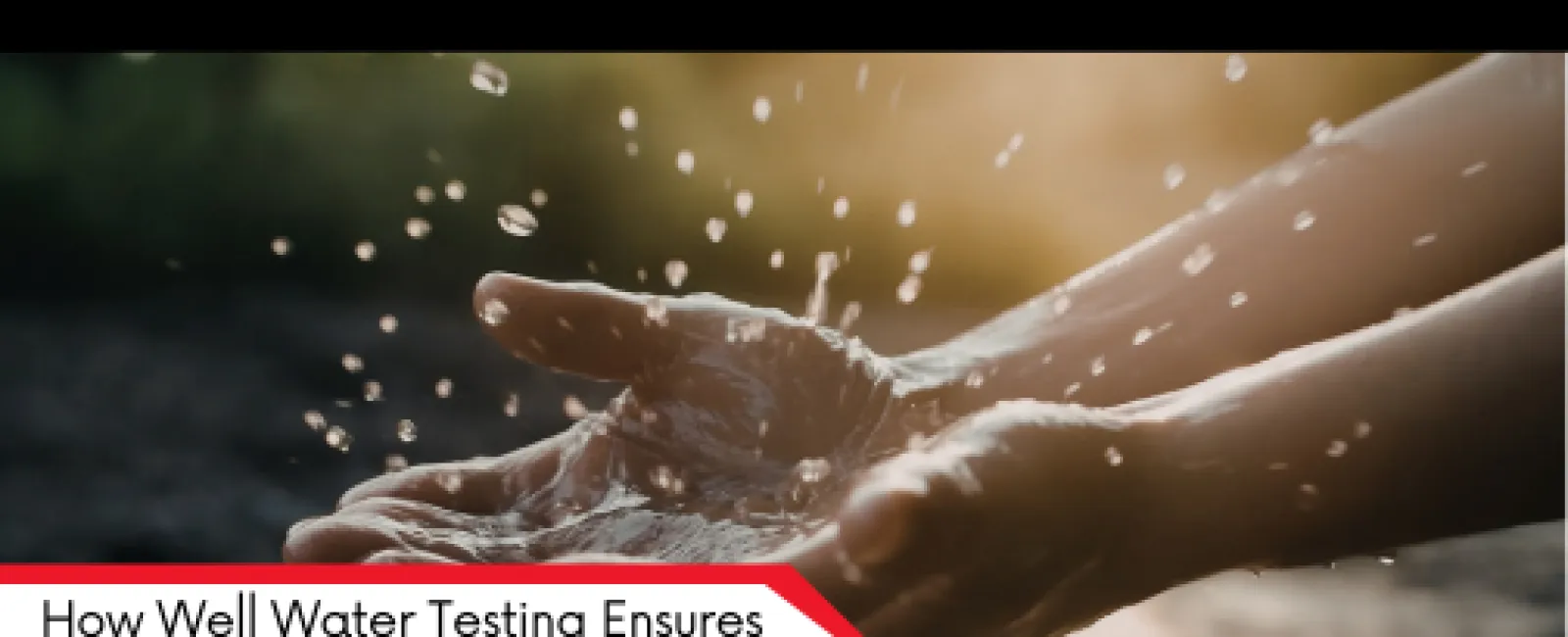 Hands catching clear water splashing in natural light symbolizing safe drinking water through well testing