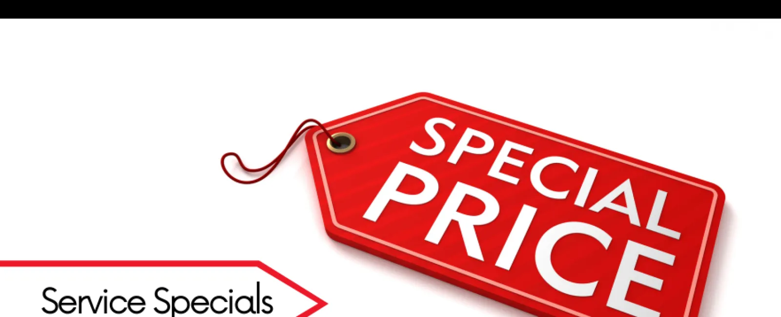 Red price tag labeled SPECIAL PRICE beside a Service Specials arrow and LunsPro Inspections logo on white background