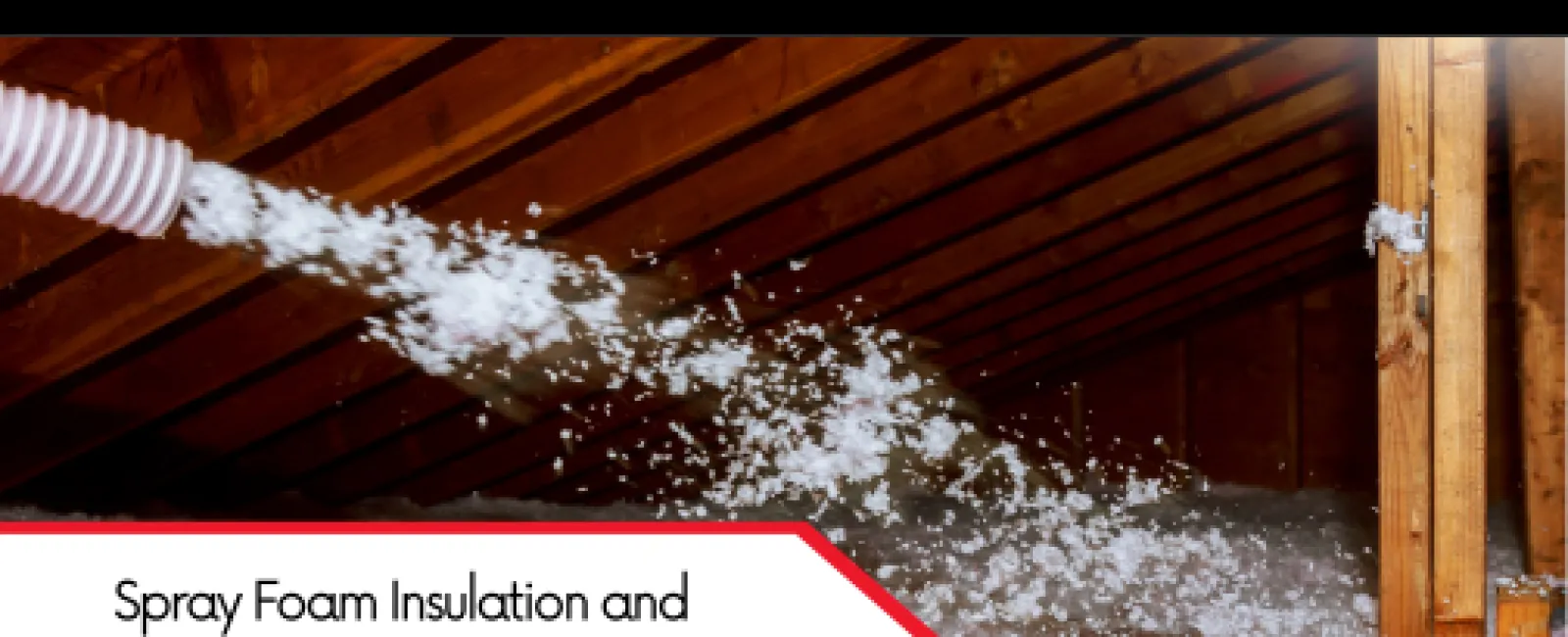 Spray foam insulation being installed in an attic for energy efficiency and wind mitigation.