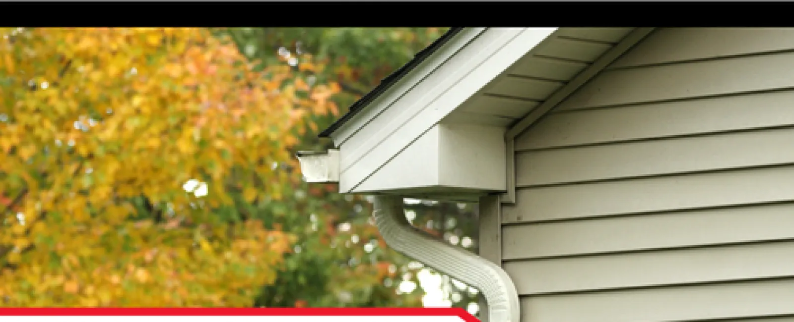 House side with gutter and siding near autumn trees, highlighting roof, fascia, and HVAC concerns.