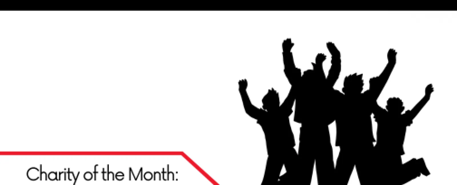 LunsPro Inspections Charity of the Month January 2023 with jumping joyful silhouettes on white background.