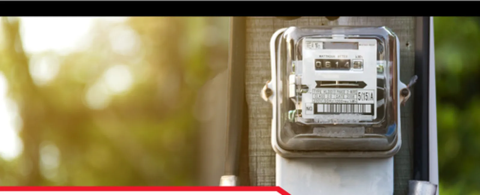 Close-up of an electrical meter on wooden pole highlighting vintage home electrical risks with LunsPro logo.