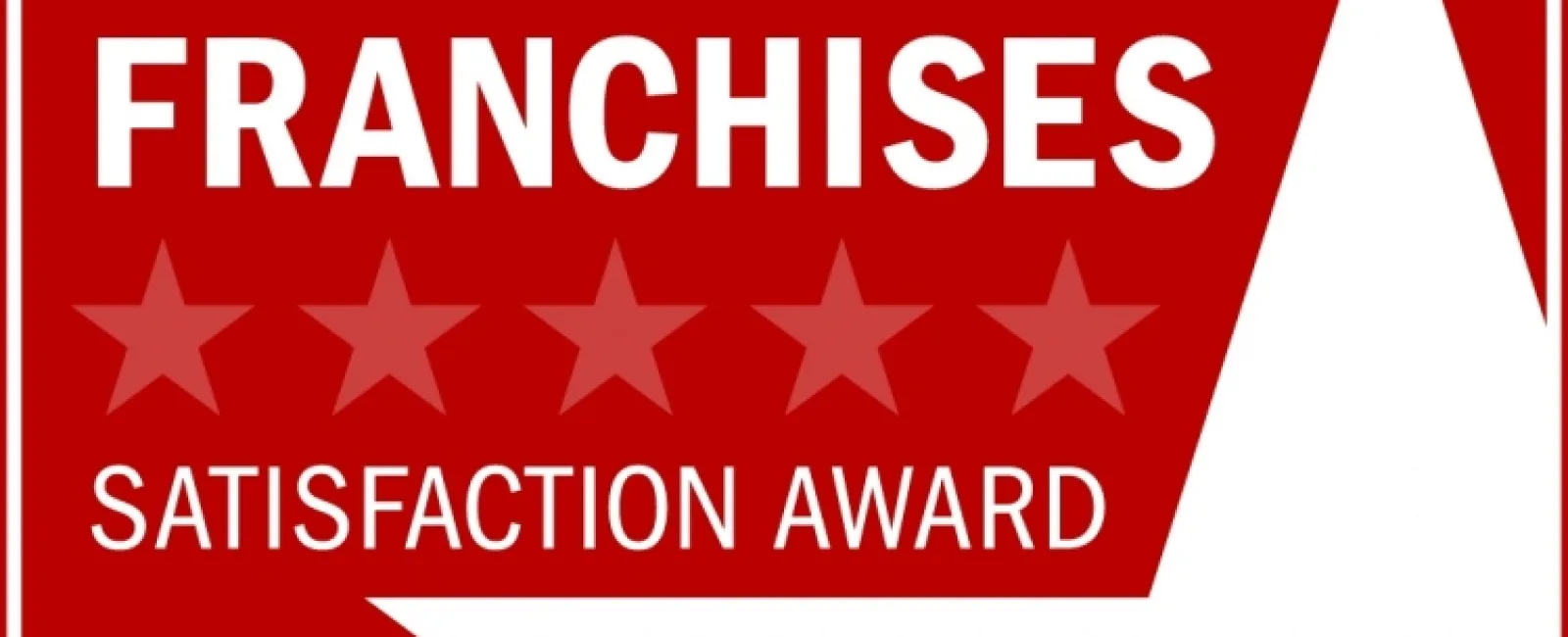 Top Franchises Satisfaction Award 2019 badge by Franchise Business Review with five stars on red background