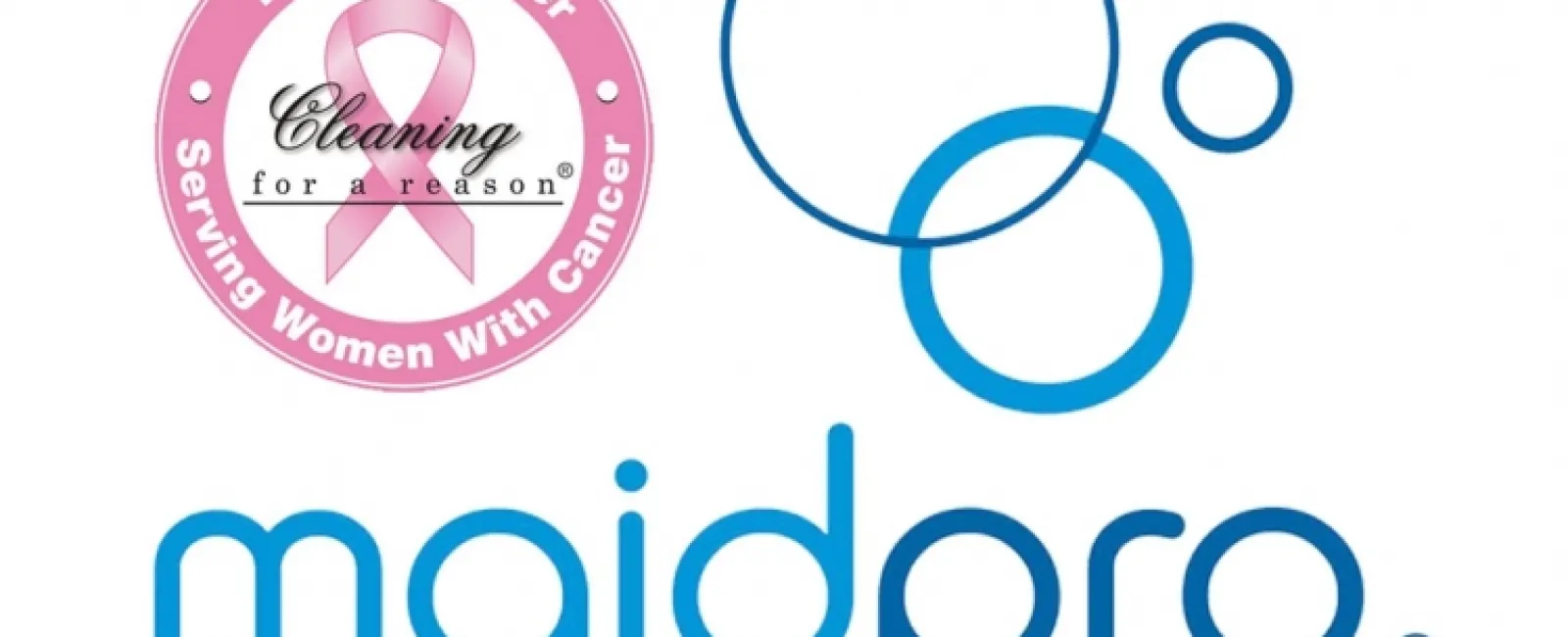 MaidPro Southeast Pennsylvania logo with Cleaning for a Reason pink ribbon partner badge supporting women with cancer