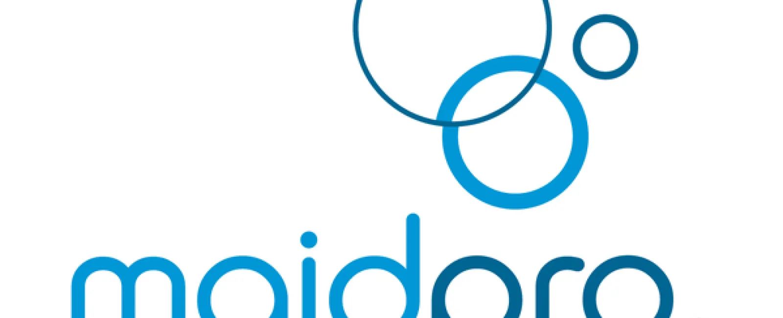 MaidPro logo featuring blue stylized text with overlapping blue circles above the company name on a white background.