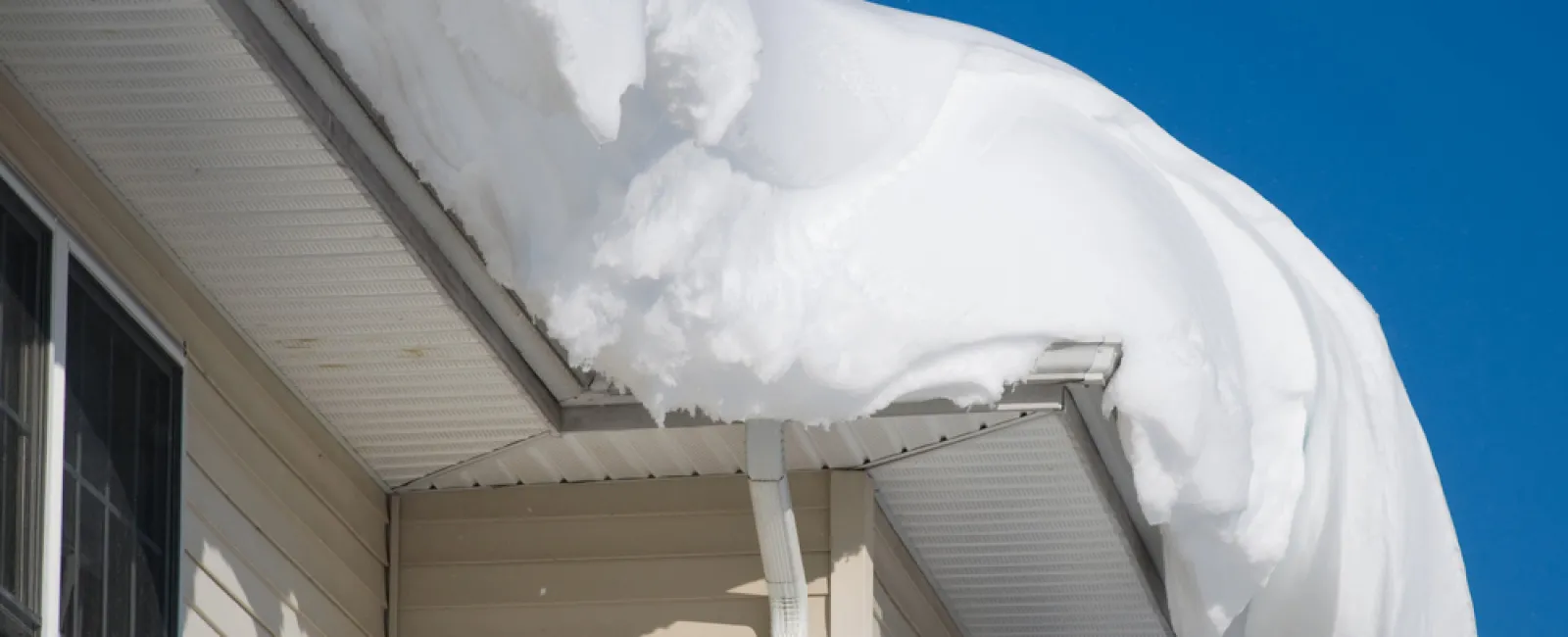 a house covered in snow