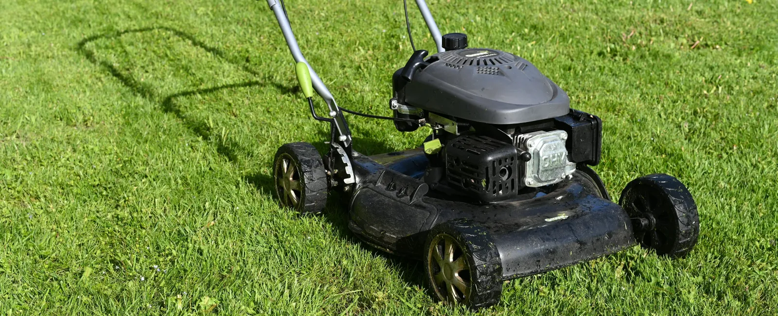 a lawn mower on grass