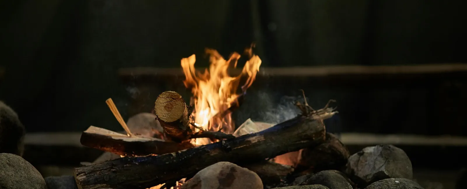 a fire pit with a fire pit