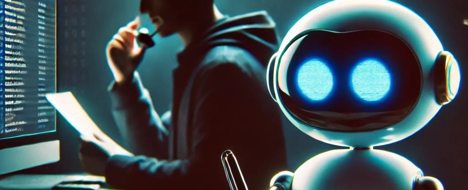 a person with headphones on and a microphone in front of a computer