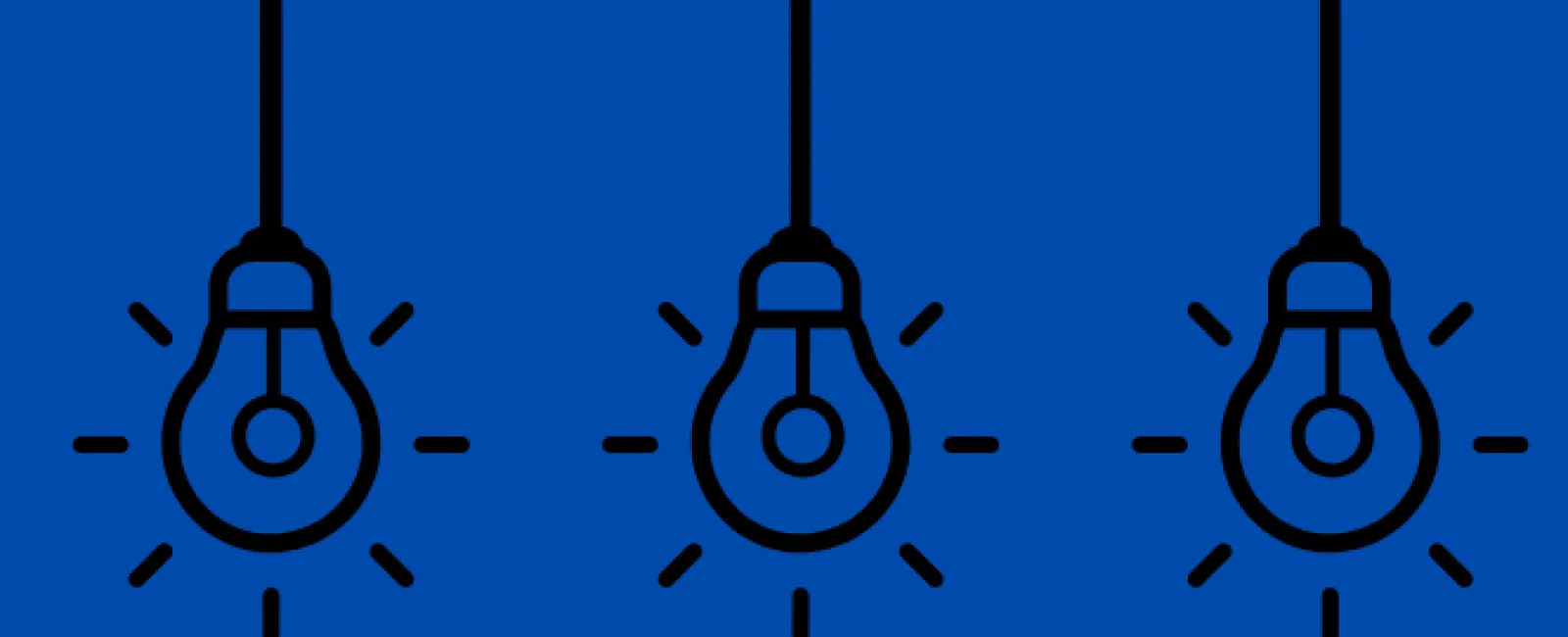 Blue background with three hanging light bulbs above a Patriot shield logo featuring a red eagle and stars.
