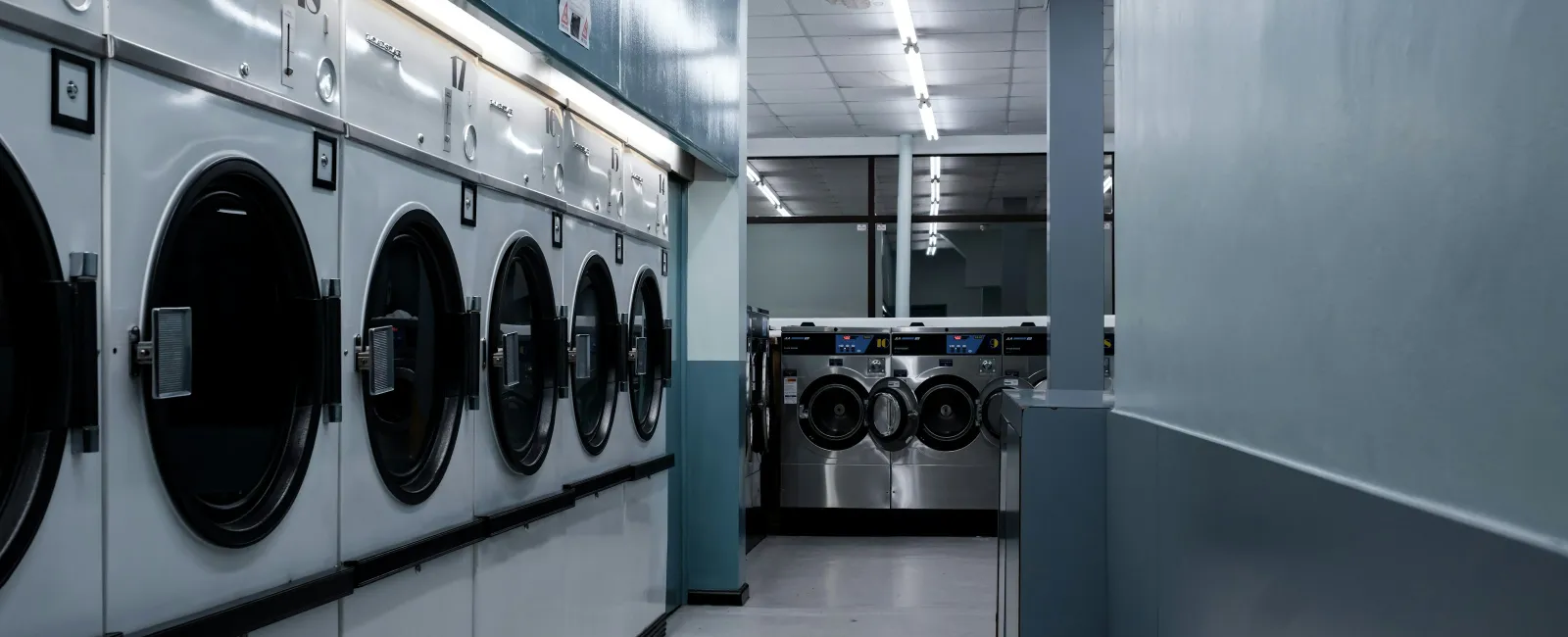 a row of washing machines