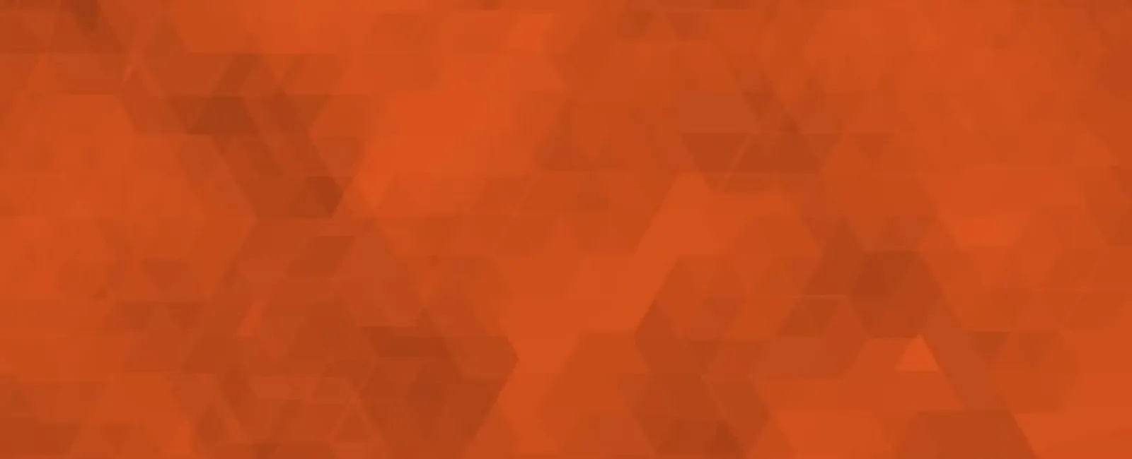 Orange geometric background with overlapping hexagons and triangles creating a modern pattern.