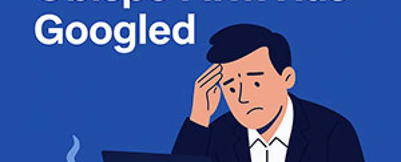 Stressed businessman looking at laptop with text about IT problems for San Luis Obispo firms and company logo.