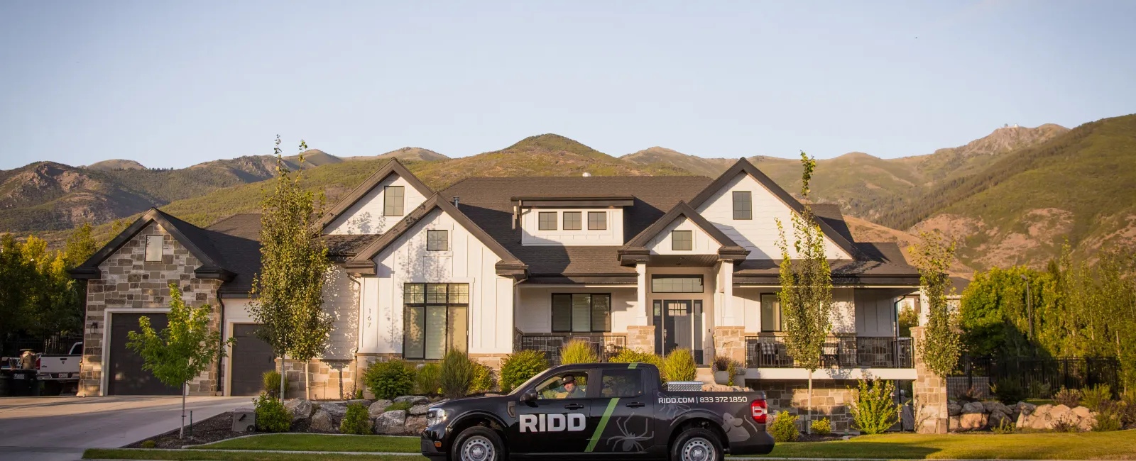 a police car parked in front of a house