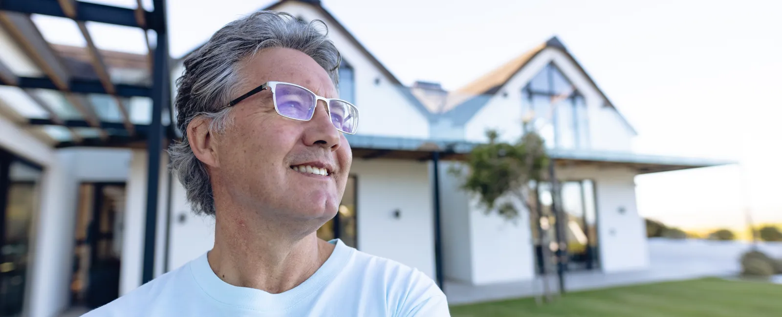 a man wearing glasses