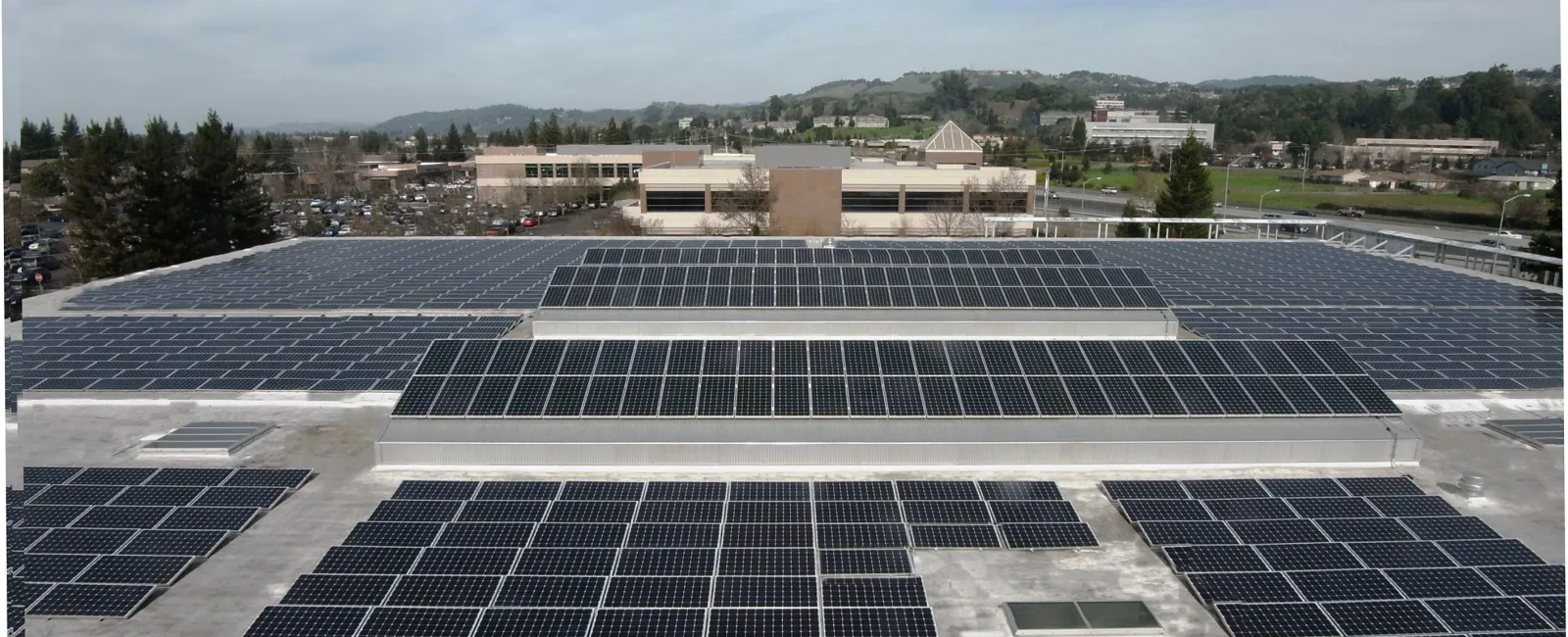 solar panels on a roof