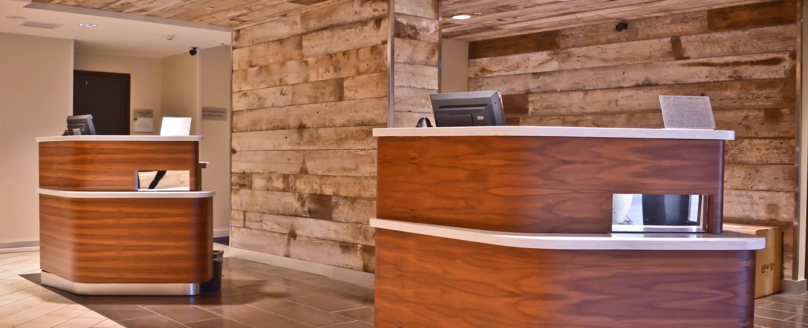 Courtyard Custom Reception Pod Millwork