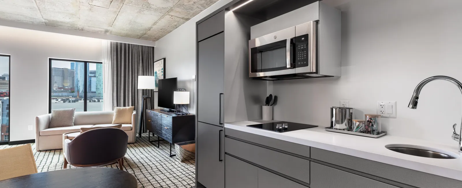 Homewood Suites & Canopy by Hilton Custom Kitchen Millwork and Quartz Countertops