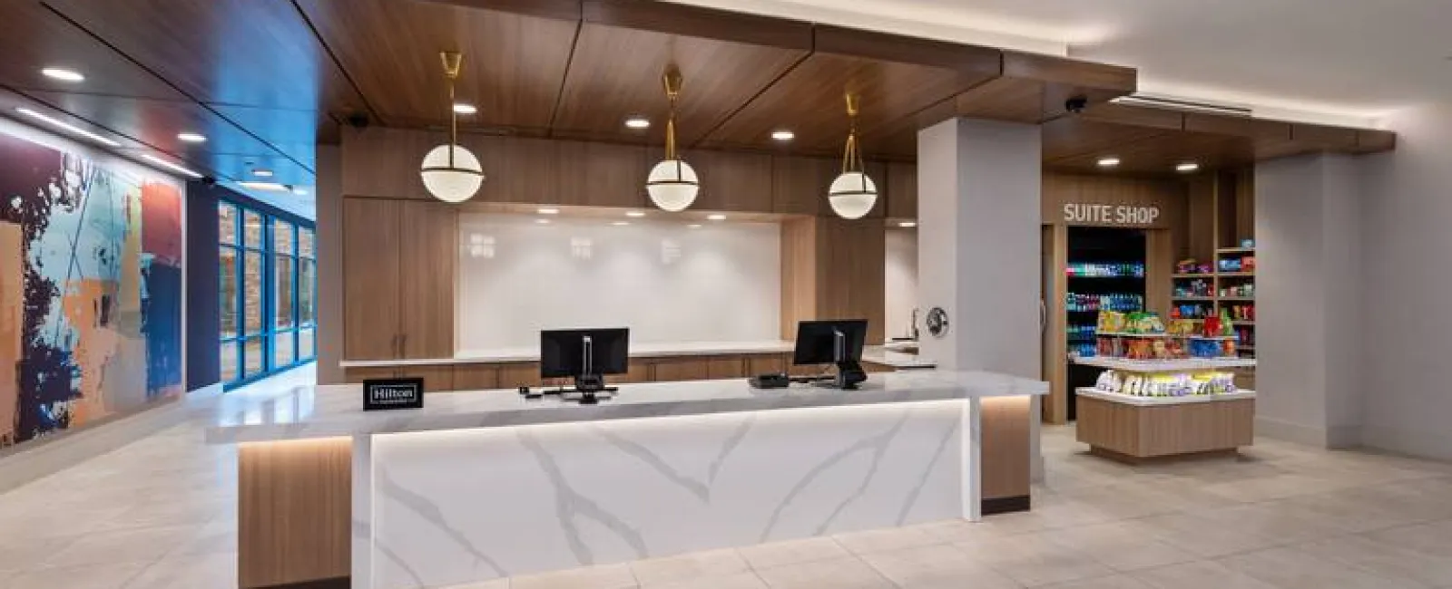 Homewood Suites by Hilton Hotels Lobby Front Desk and Market Custom Millwork and Countertops