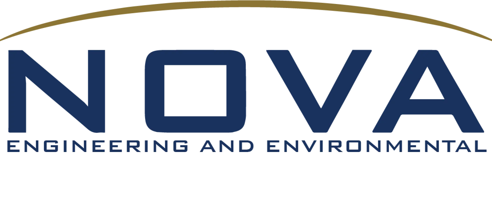 NOVA Engineering and Environmental logo with navy text and gold swoosh arc above.