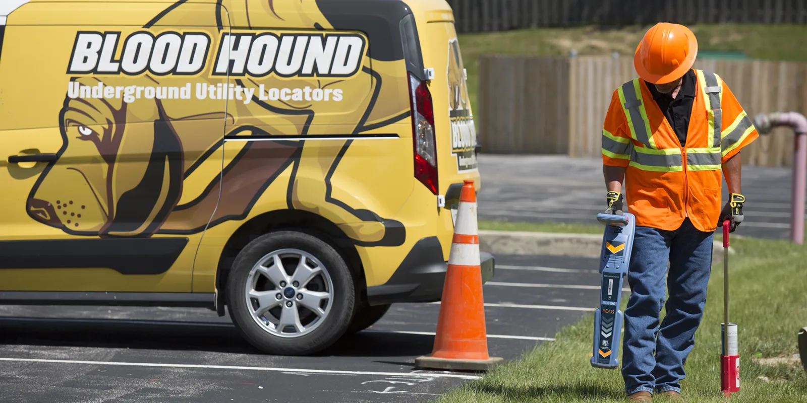 Man from Blood Hound providing underground utility locating services