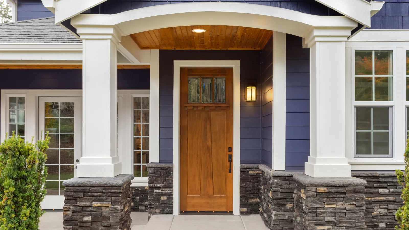 a house with a large front door