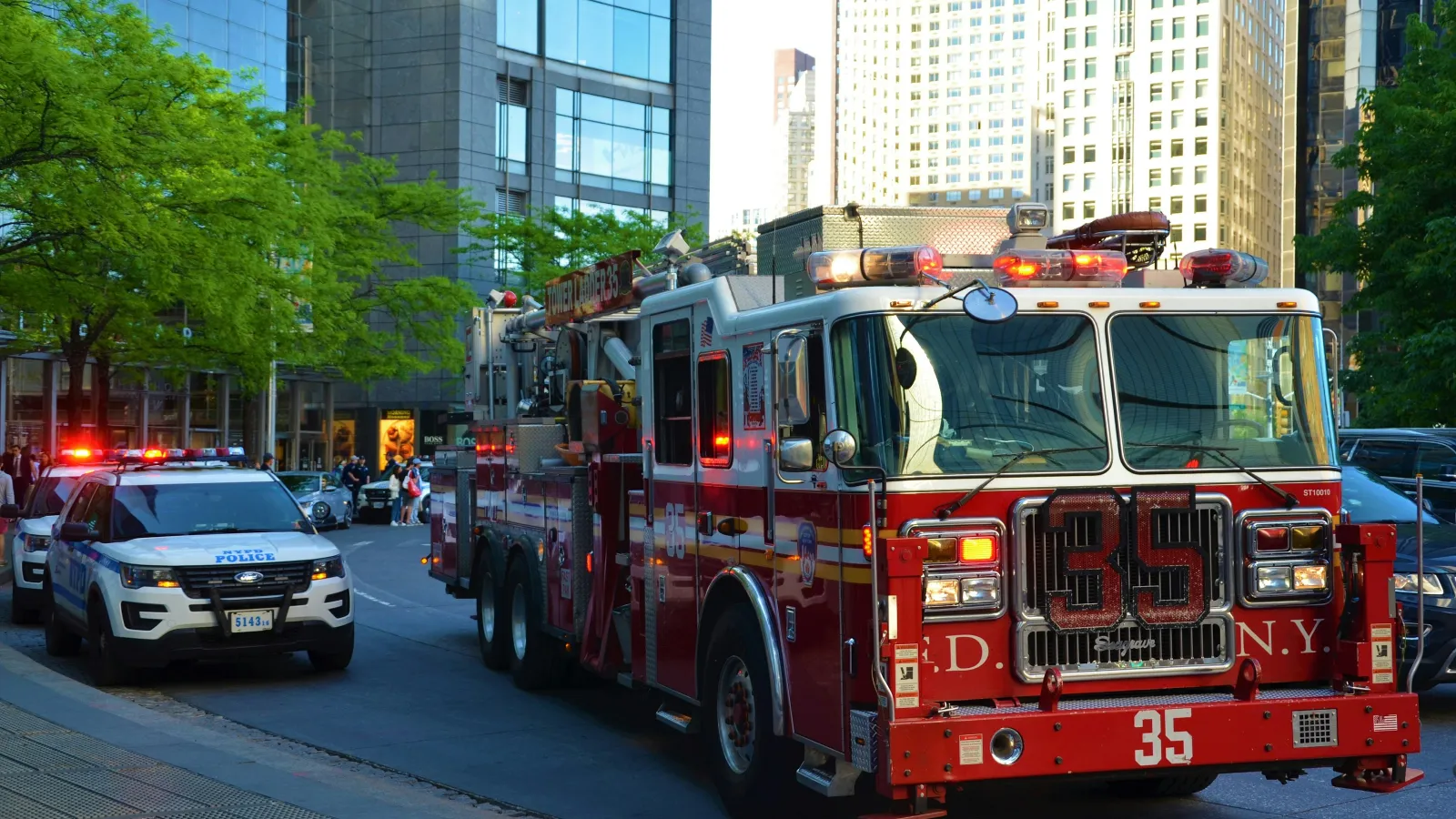 a fire truck on the street