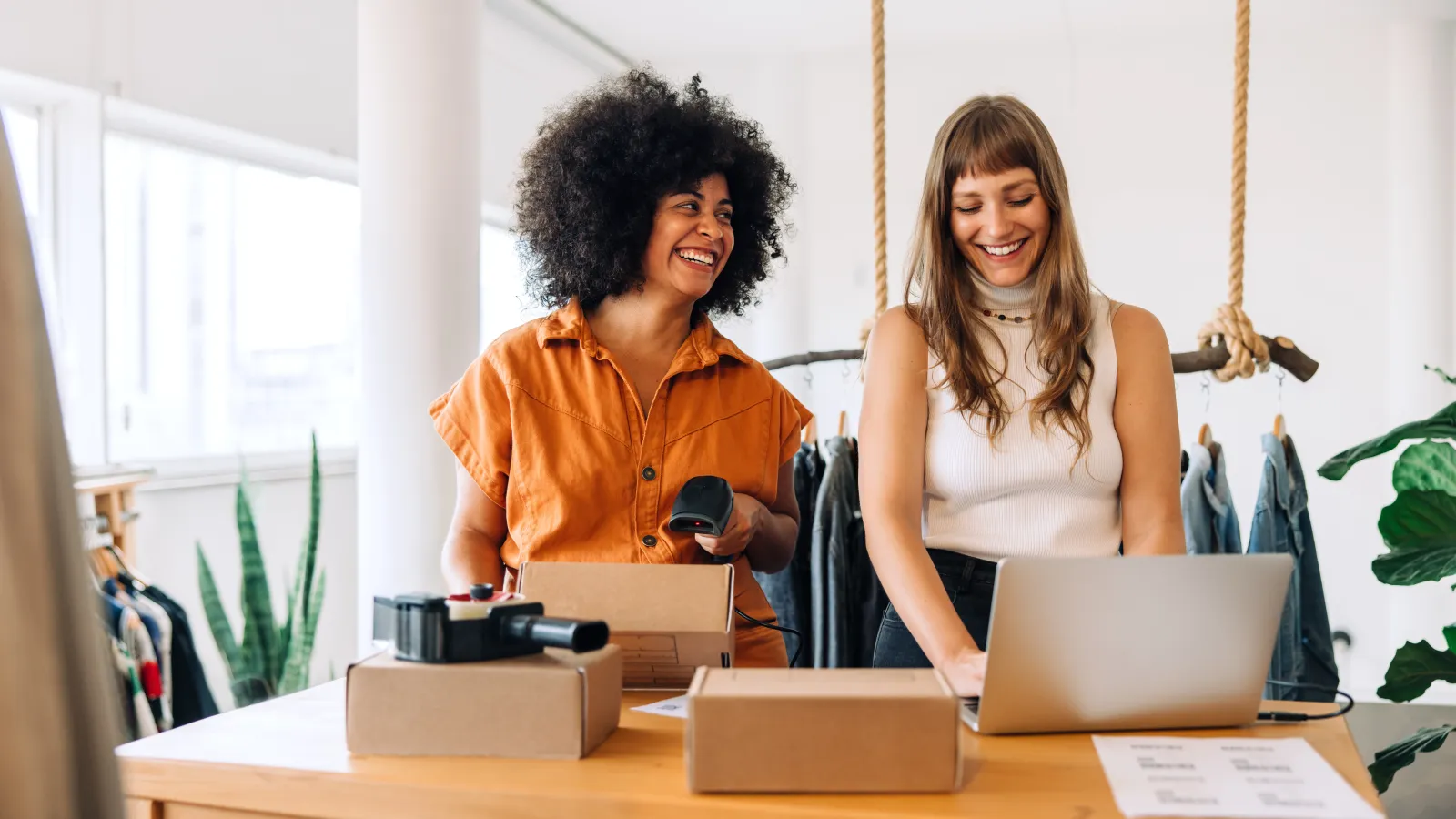 a couple of women smiling