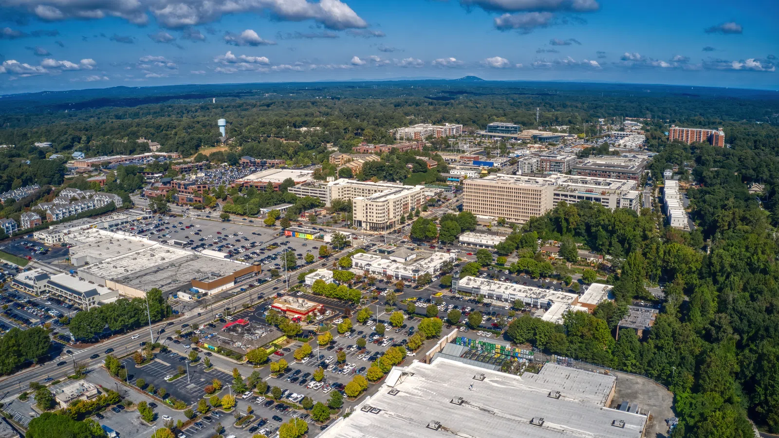 Aerial shot of Buford Georgia