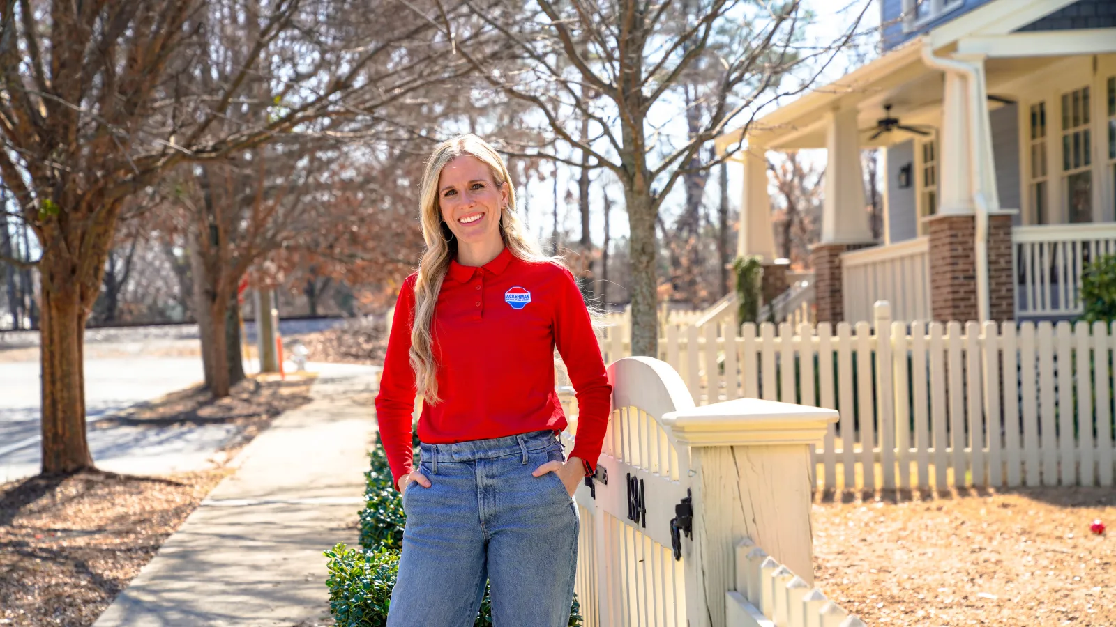 a person standing on a sidewalk